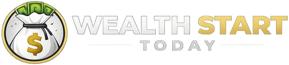 Wealth Start Today logo with money bag symbol representing personal finance and wealth building