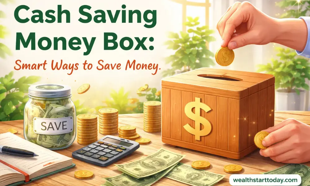 cash saving money box